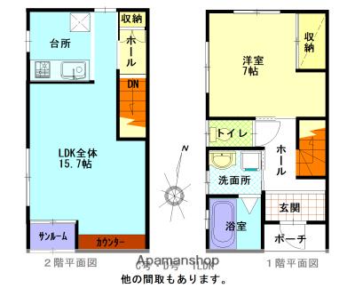 男鹿線 追分駅(秋田) 徒歩25分 2階建 築9年(1LDK)の間取り写真