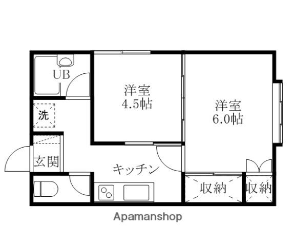 ハイムパークサイド(2K/1階)の間取り写真