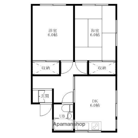 ハイツサンクローレ(2DK/1階)の間取り写真