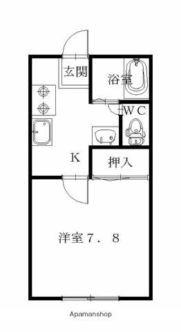 カレッジハイツA(1K/1階)の間取り写真