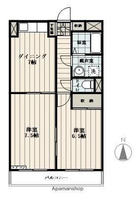 イースト PARK桜田(2DK/3階)の間取り写真