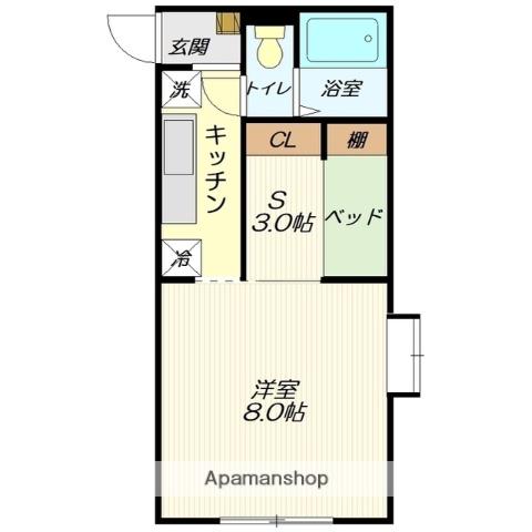 ハウス十日町(1SDK/1階)の間取り写真
