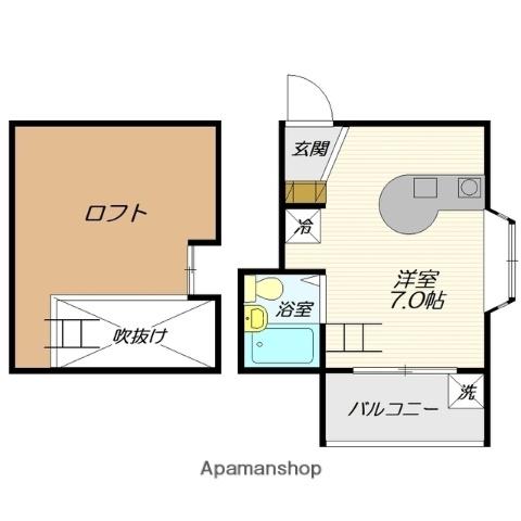 サクシードヴィレッジA(ワンルーム/2階)の間取り写真