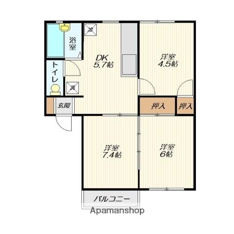 ダイヤモンドメゾン吉原(3DK/2階)の間取り写真