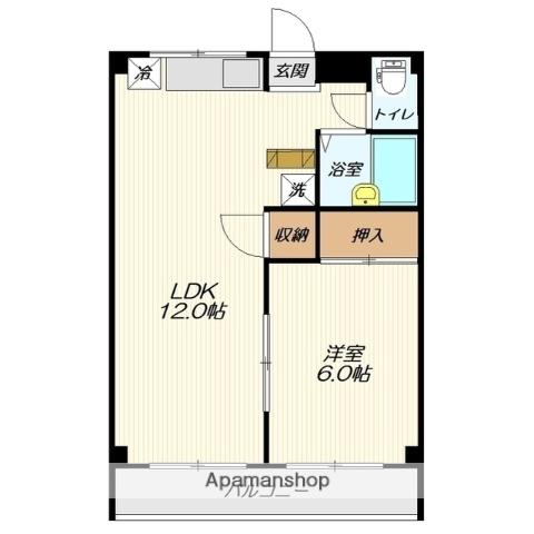 日光マンション(1LDK/1階)の間取り写真
