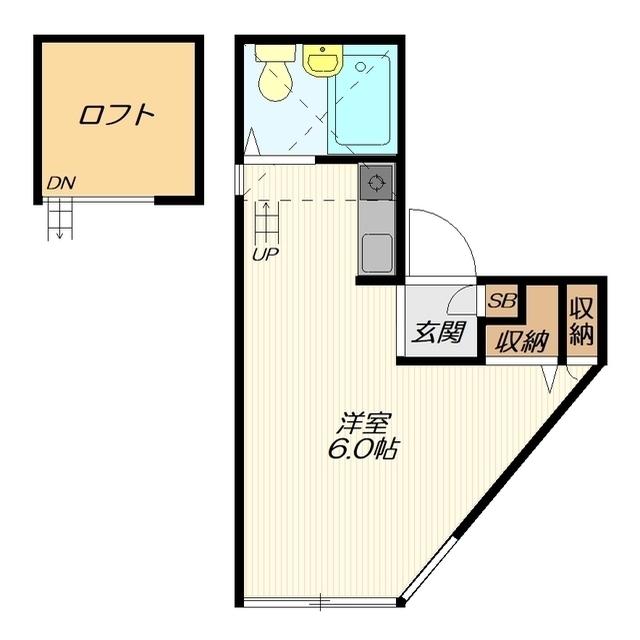 ホットハウス(ワンルーム/1階)の間取り写真