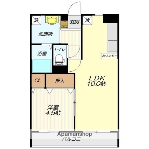 シャングリ・ラ千歳(1LDK/2階)の間取り写真