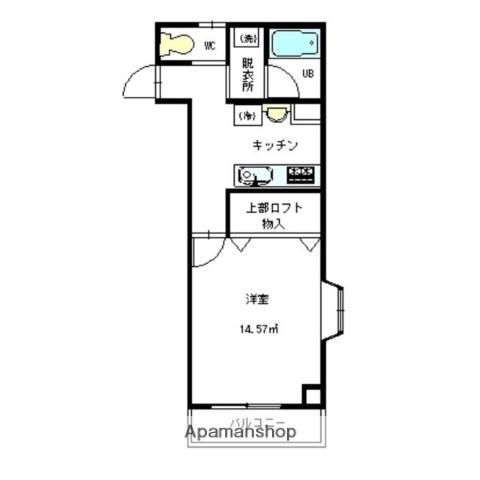 ライフステージ林泉寺(1K/2階)の間取り写真
