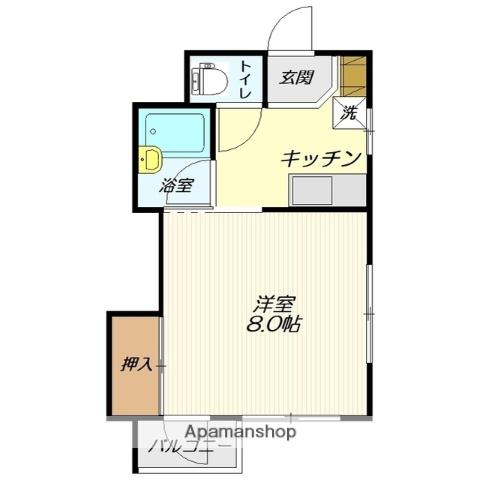 コーポ皐月(1K/4階)の間取り写真