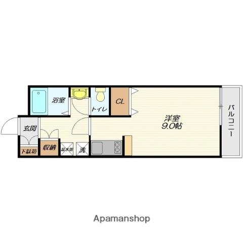 グリーンベルト吉原(ワンルーム/1階)の間取り写真