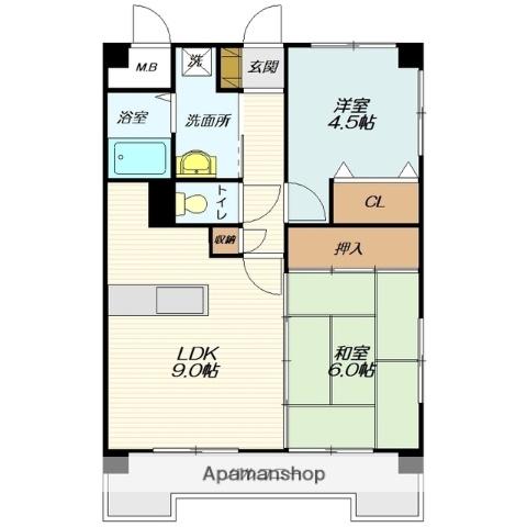 ロイヤルコート東青田(2LDK/3階)の間取り写真