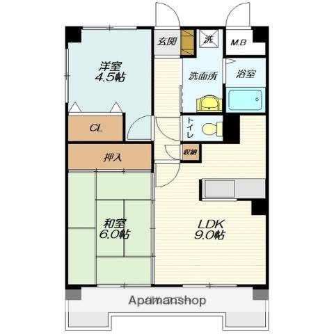 ロイヤルコート東青田(2LDK/7階)の間取り写真