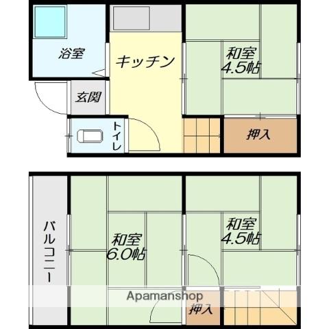 くぬぎハイツ(3K/1階)の間取り写真