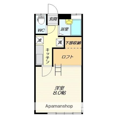 ルーキーリーグ(1K/2階)の間取り写真