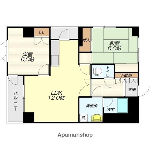 ベル・デ・ラモーヌ(2LDK/4階)の間取り写真