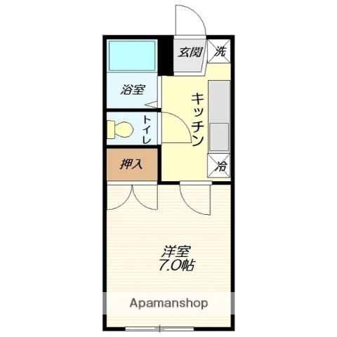 シャンコーポB棟(1K/2階)の間取り写真