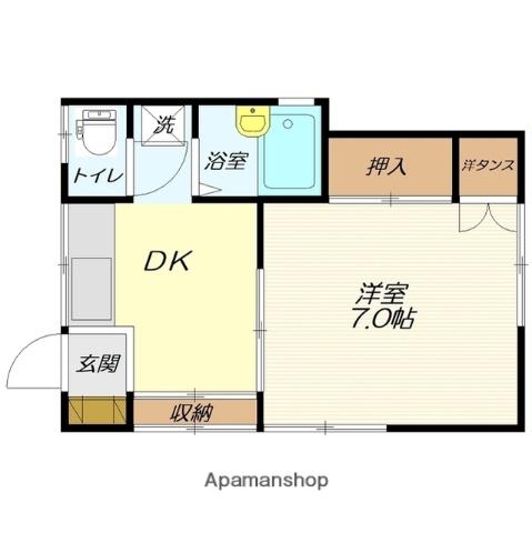 英翆荘(1DK/1階)の間取り写真