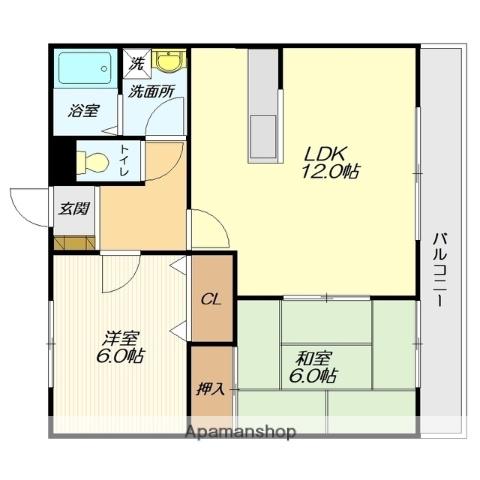 アヴィニヨン(2LDK/2階)の間取り写真
