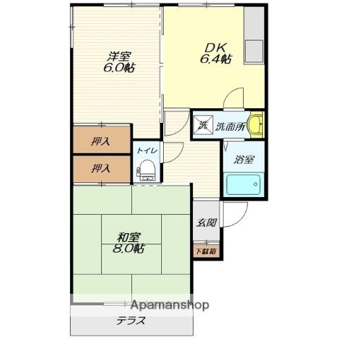 ジュエルアラキ(2DK/1階)の間取り写真
