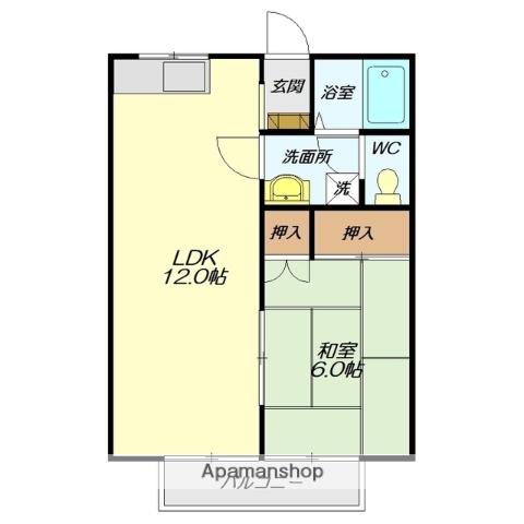 NSコーポ(1LDK/1階)の間取り写真