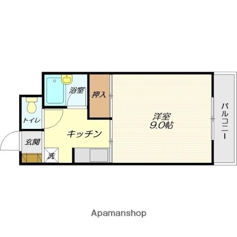 ホワイト・キャッスル(1K/3階)の間取り写真