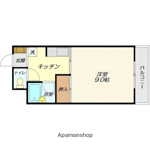 ホワイト・キャッスル(1K/3階)の間取り写真