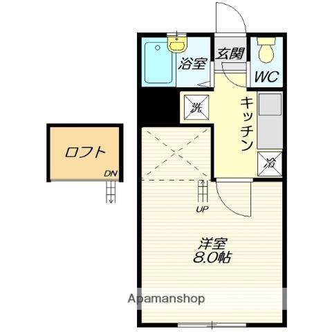サン・ジュニア 北棟(1K/2階)の間取り写真