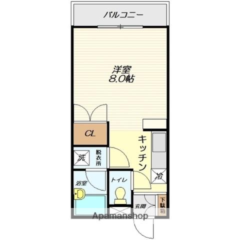 クックデュオ(ワンルーム/1階)の間取り写真