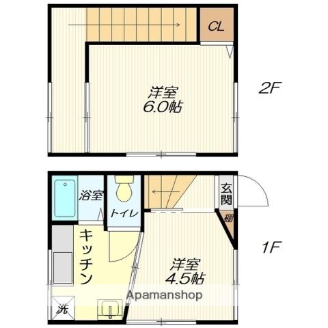 Y・Jハイツ(2K/1階)の間取り写真