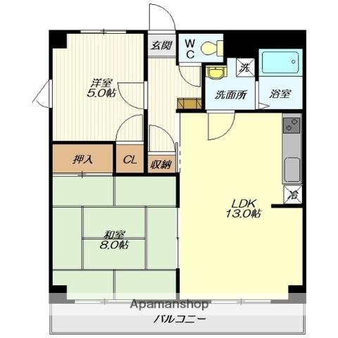 ライフステージ長町(2LDK/2階)の間取り写真