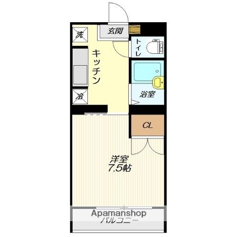コスモタウン(1K/2階)の間取り写真