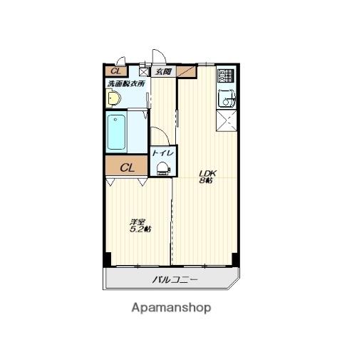 ほうゆう CAPITAL(1LDK/5階)の間取り写真