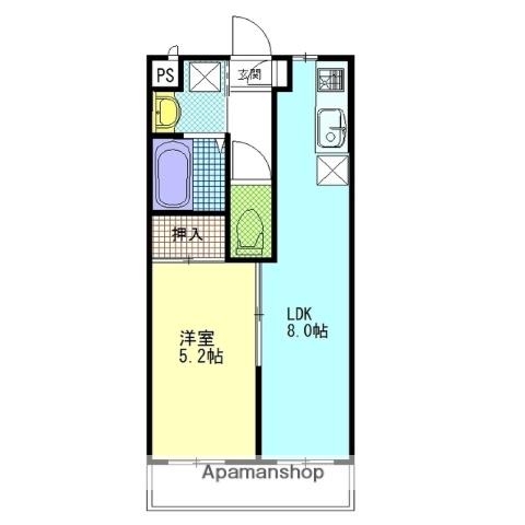 ほうゆう CAPITAL(1LDK/3階)の間取り写真