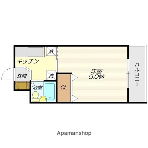 ラフィーヌ東原(1K/2階)の間取り写真