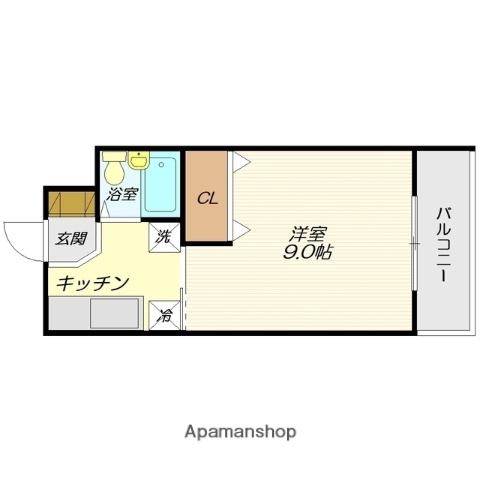 ラフィーヌ東原(1K/1階)の間取り写真