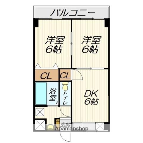 ライフステージ元木家持(2DK/2階)の間取り写真