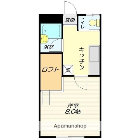 ほうゆうONE(1K/2階)の間取り写真