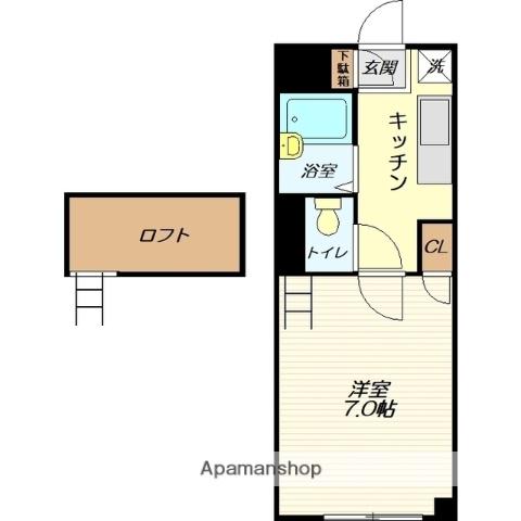 マウンテンセブン(1K/2階)の間取り写真