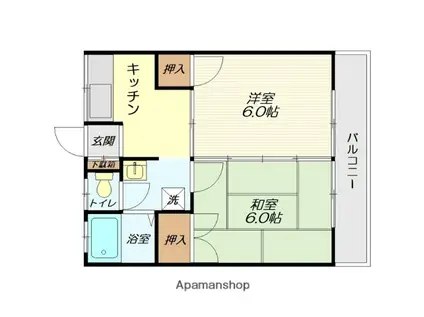 三景ハイツ(2DK/2階)の間取り写真