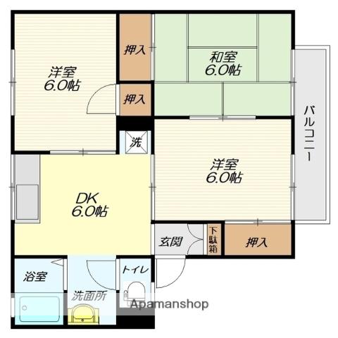 エスポワール佐藤A(3DK/2階)の間取り写真