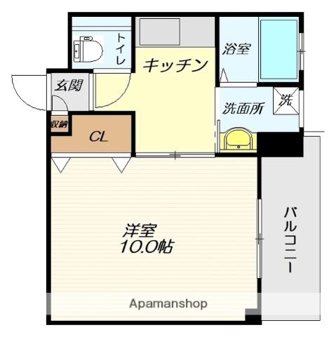 北條江俣ビル(1K/3階)の間取り写真