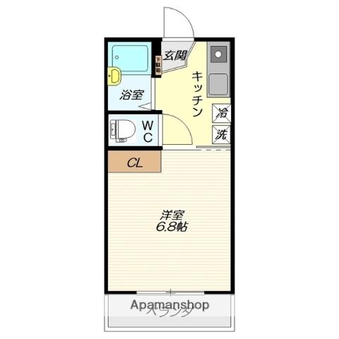 オクトベル(1K/2階)の間取り写真