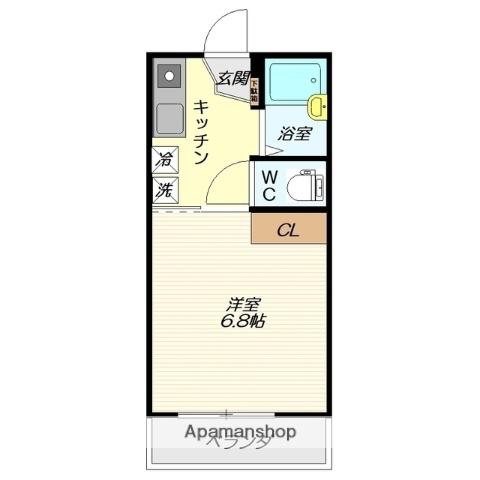 オクトベル(1K/2階)の間取り写真