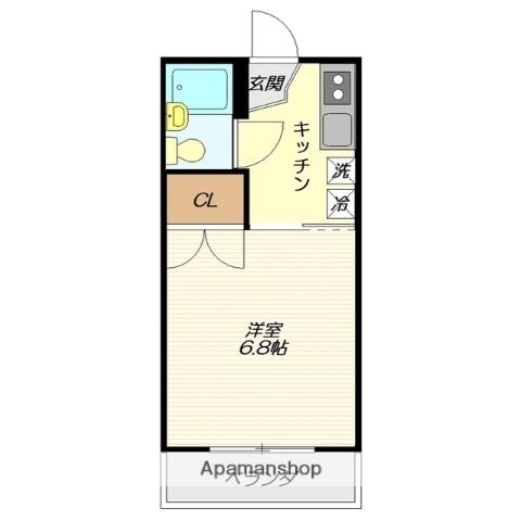 オクトベル(1K/2階)の間取り写真