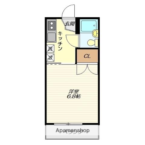 オクトベル(1K/1階)の間取り写真