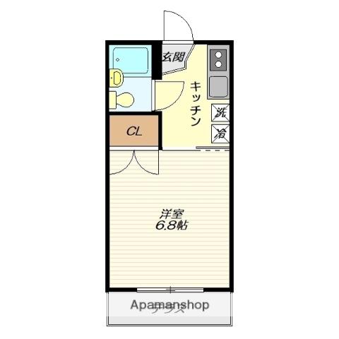 オクトベル(1K/1階)の間取り写真