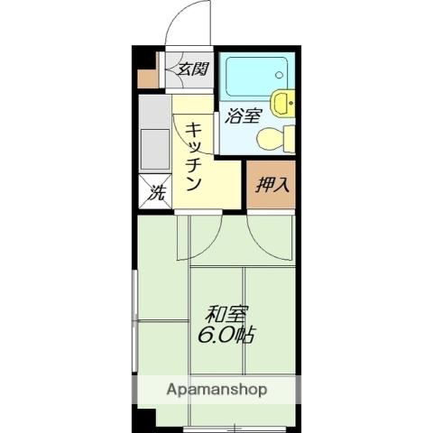 レディースクラウン(1K/1階)の間取り写真