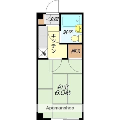 レディースクラウン(1K/2階)の間取り写真