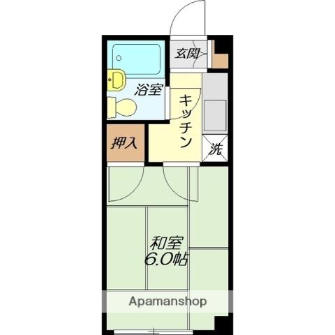 レディースクラウン(1K/2階)の間取り写真