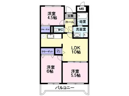 アビタシオンI・S・Y(3LDK/4階)の間取り写真